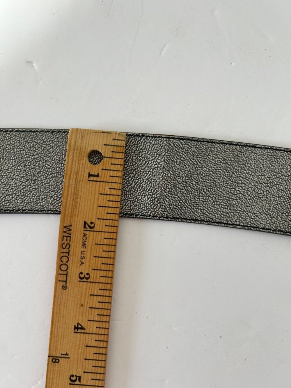 Prada Silver Mens Sz 38 Leather Belt With Black Embossed Buckle Made In Italy - Picture 9 of 11